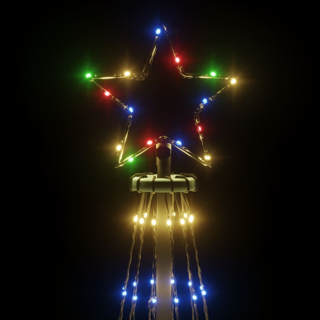vidaXL Brad de Crăciun, 310 LED-uri colorate, 300 cm, cu țăruș