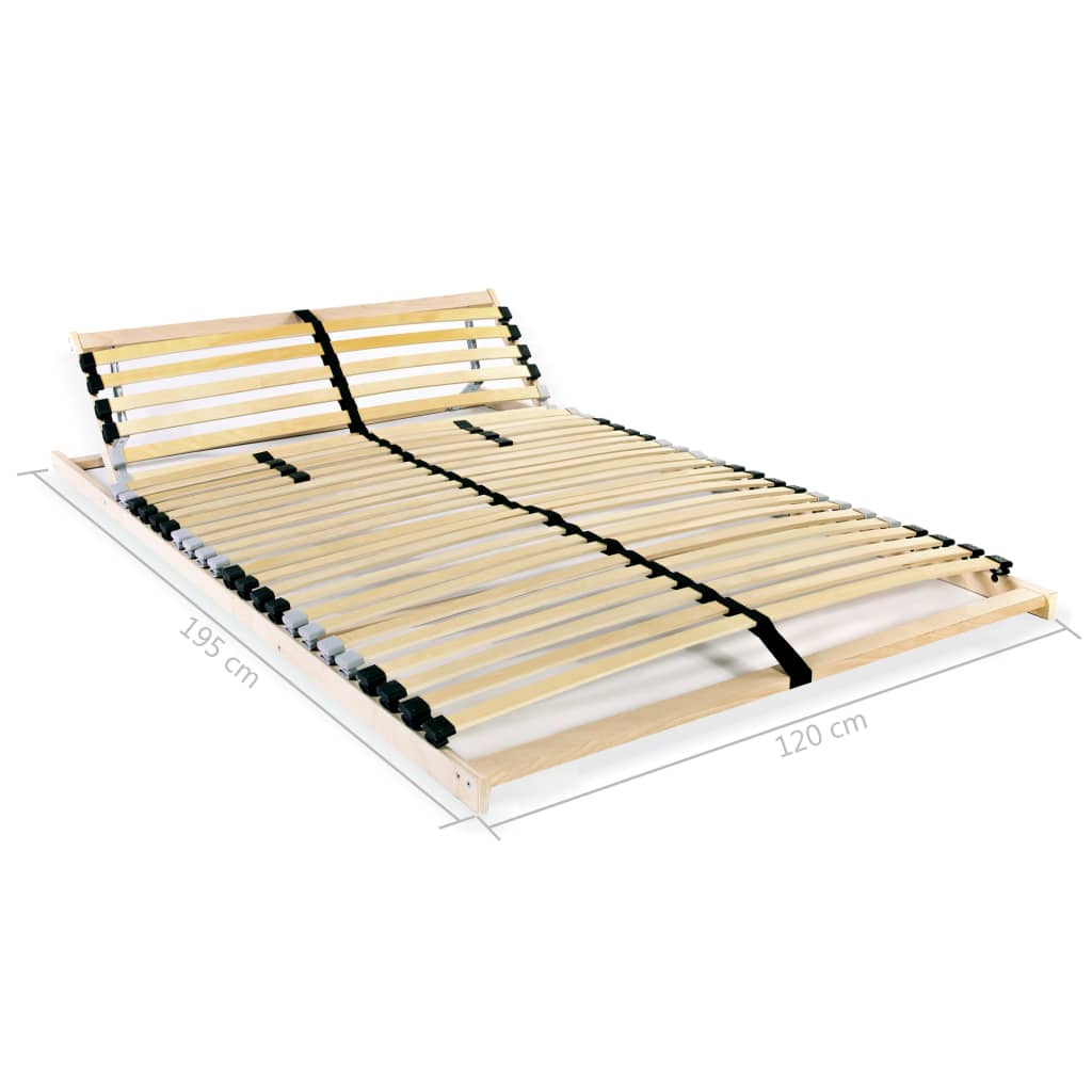 vidaXL Bază de pat cu șipci, 28 șipci, 7 zone, 120 x 200 cm