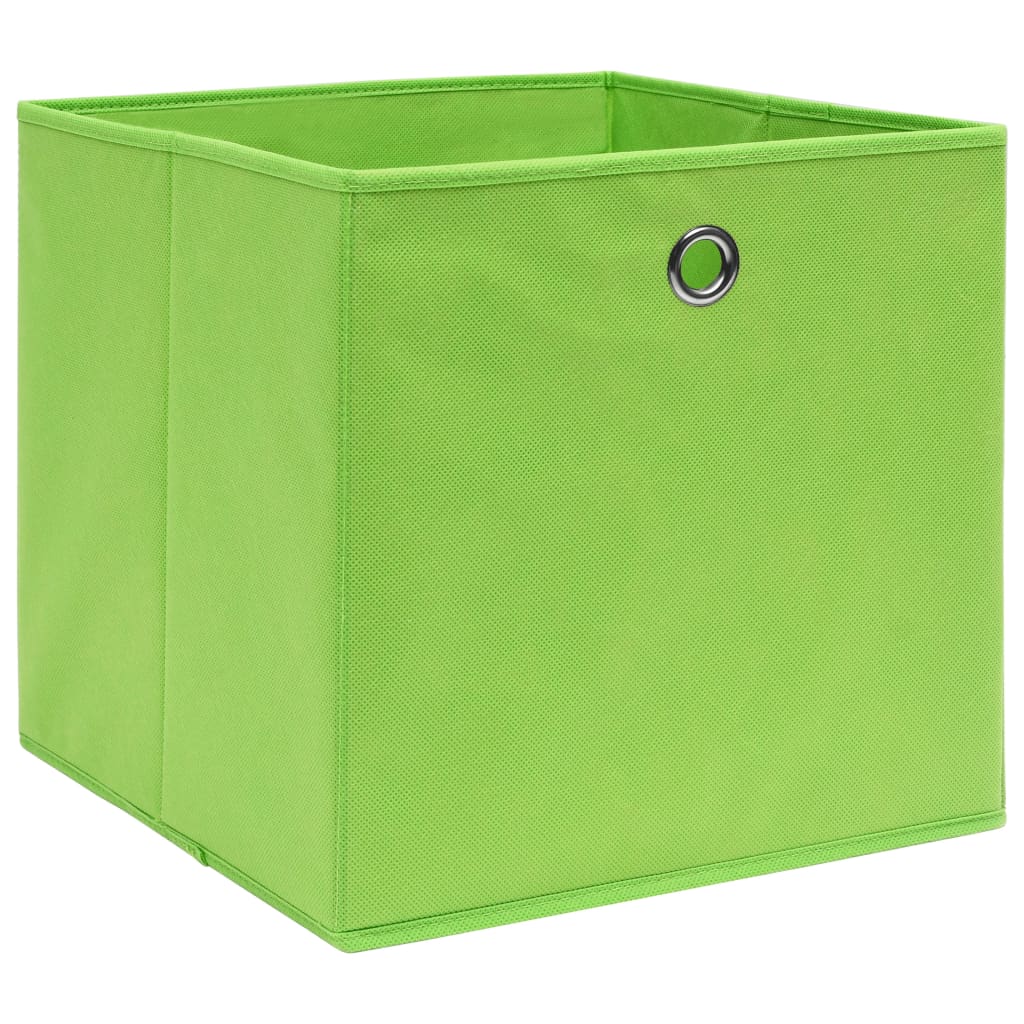 vidaXL Cutii depozitare, 10 buc., verde, 28x28x28 cm, material nețesut