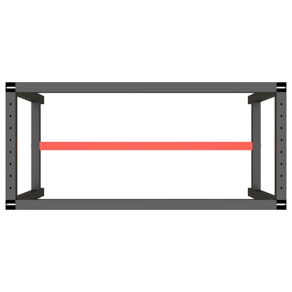 vidaXL Cadru banc de lucru, negru mat/roșu mat, 110x50x79 cm, metal