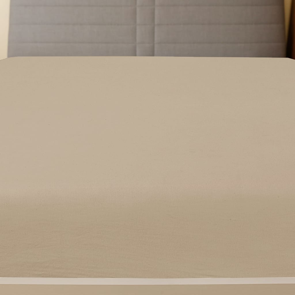 vidaXL Cearșaf de pat cu elastic, gri taupe, 90x200 cm, bumbac