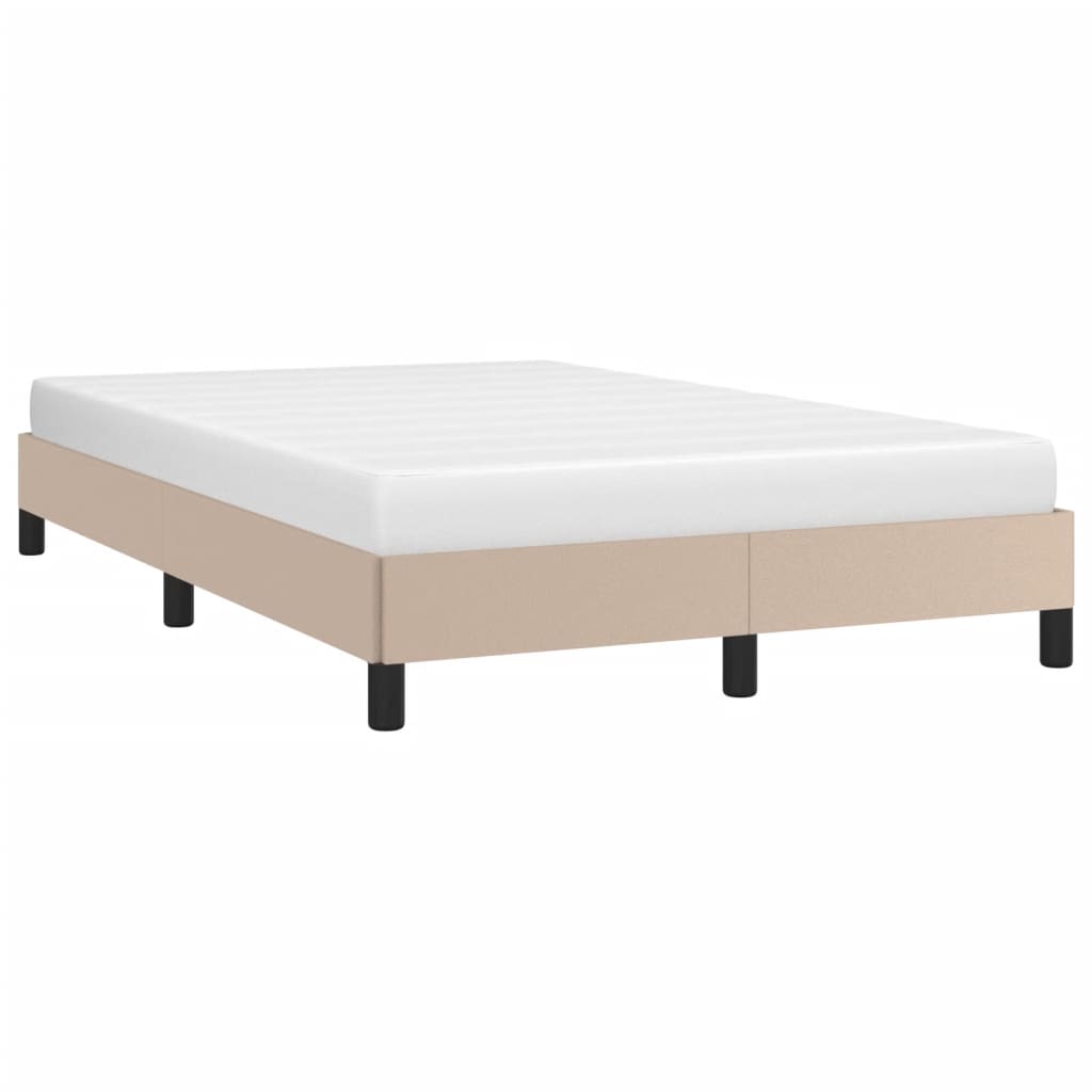 vidaXL Cadru de pat, cappuccino, 120x190 cm, piele ecologică