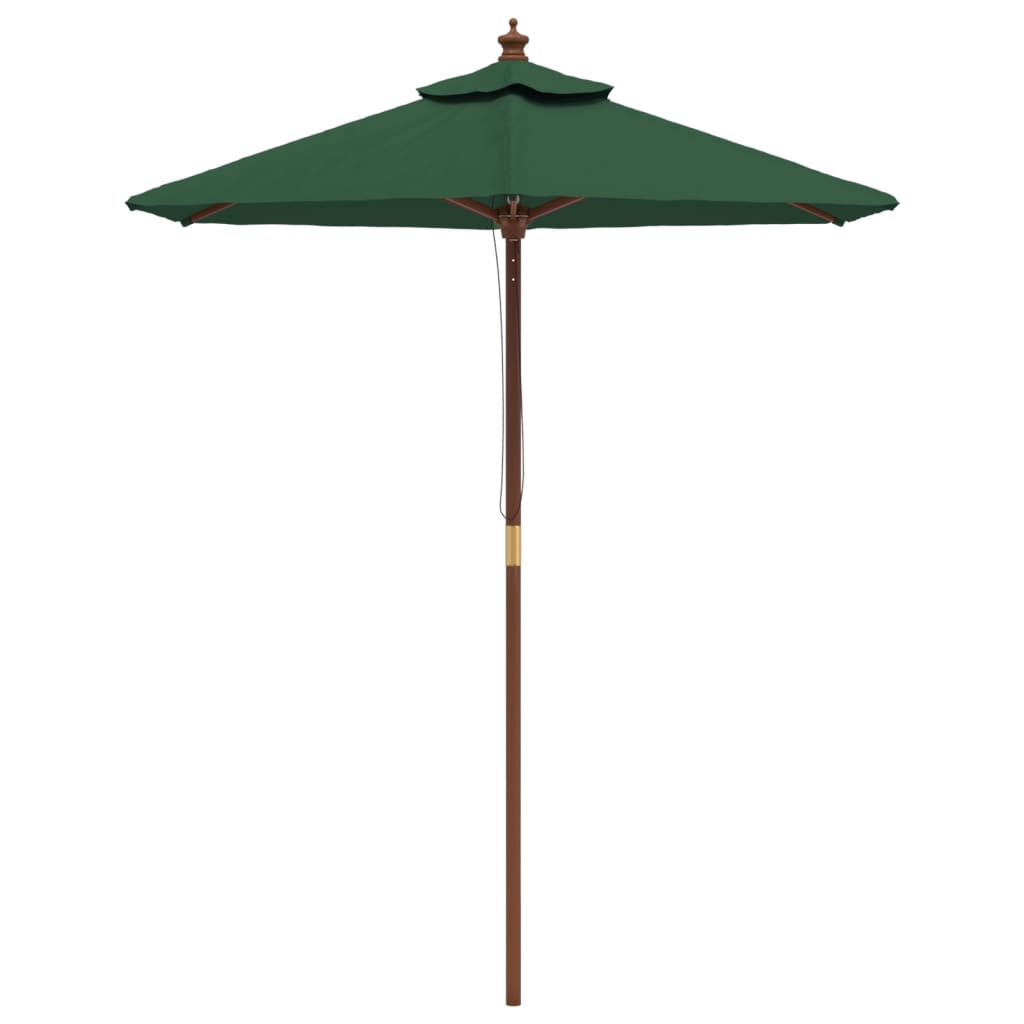 vidaXL Umbrelă de soare de grădină stâlp din lemn, verde, 196x231 cm