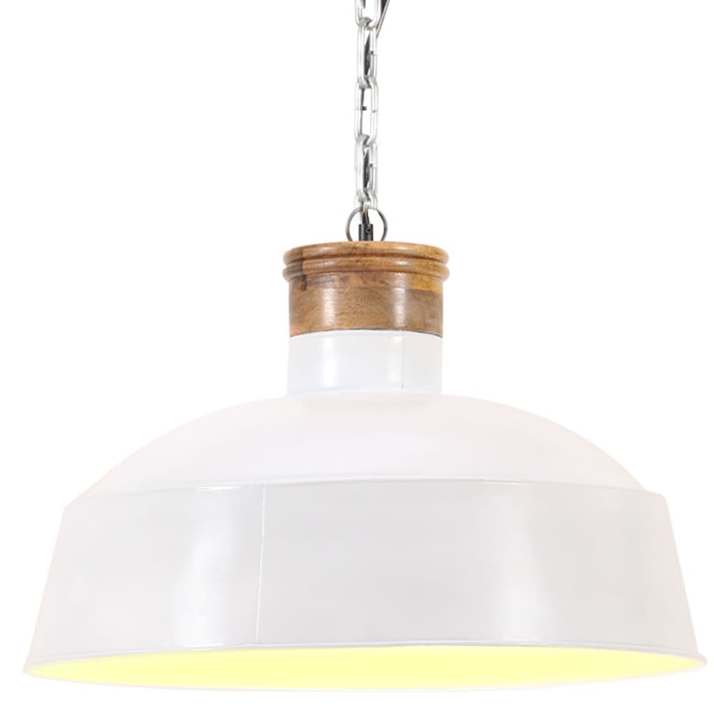 vidaXL Lampă suspendată industrială, alb, 58 cm, E27