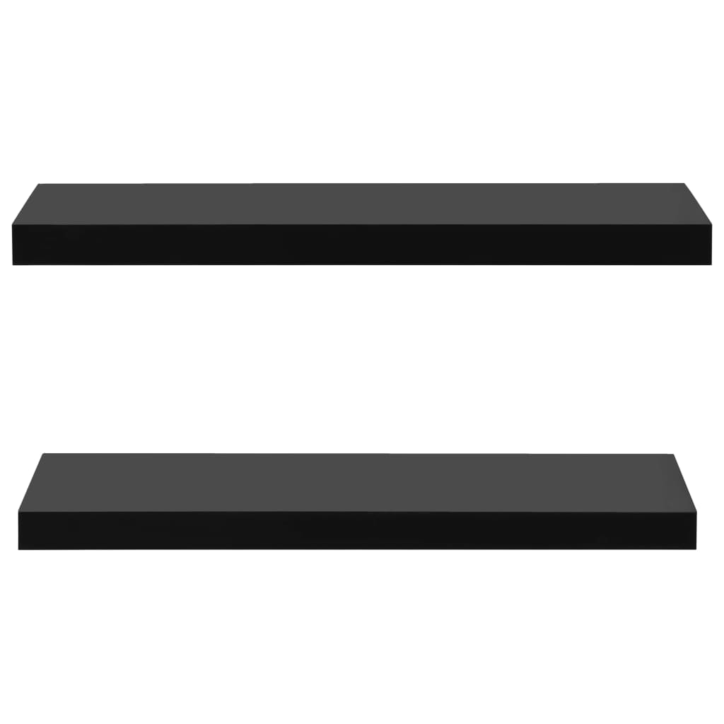 vidaXL Rafturi de perete suspendate, 2 buc., negru, 80x20x3,8 cm