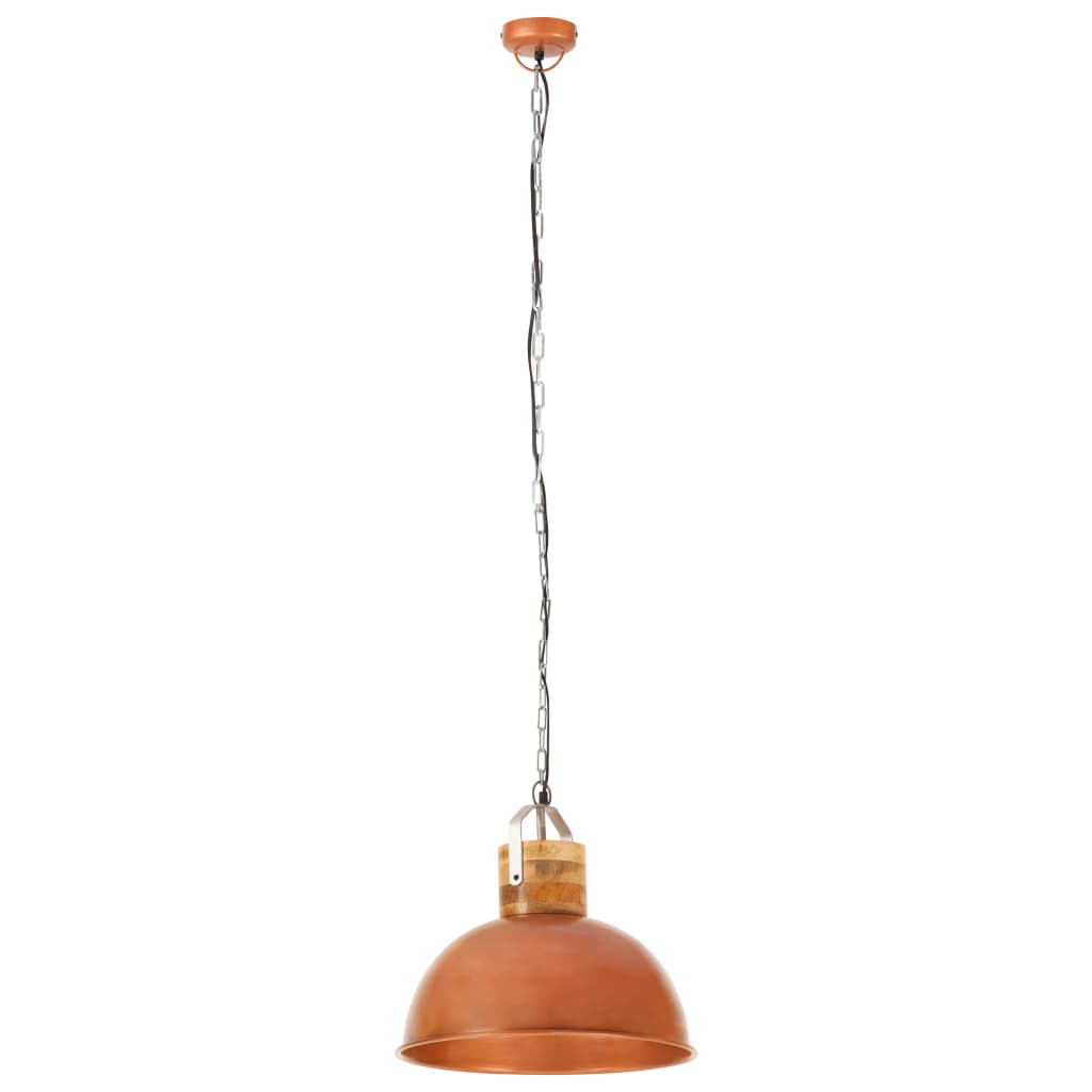 vidaXL Lampă suspendată industrială, arămiu, 42 cm, mango, E27, rotund