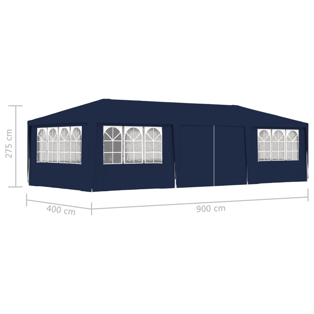 vidaXL Cort de petrecere profesional cu pereți albastru 4x9 m 90 g/m²