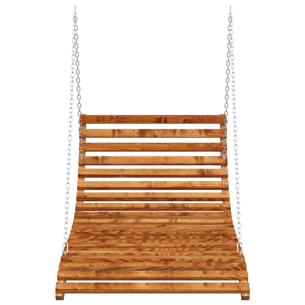 vidaXL Balansoar pat, 115x147x46 cm, lemn masiv curbat cu finisaj tec