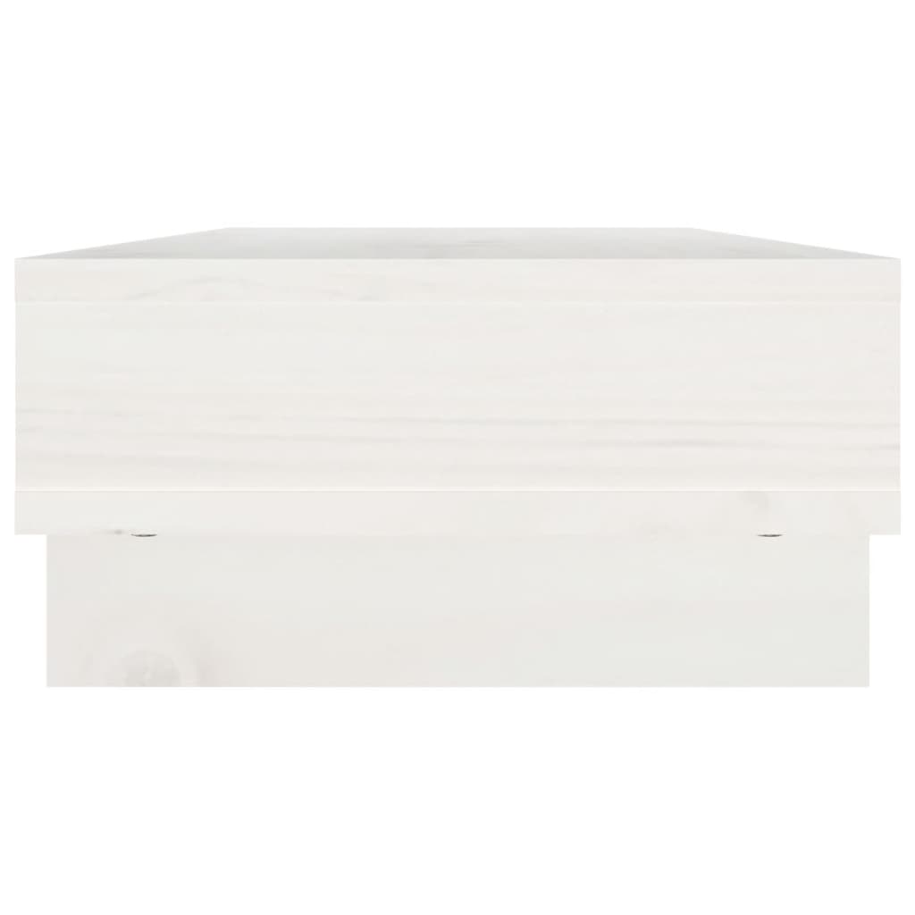 vidaXL Suport pentru monitor, alb, 60x27x14 cm, lemn masiv pin