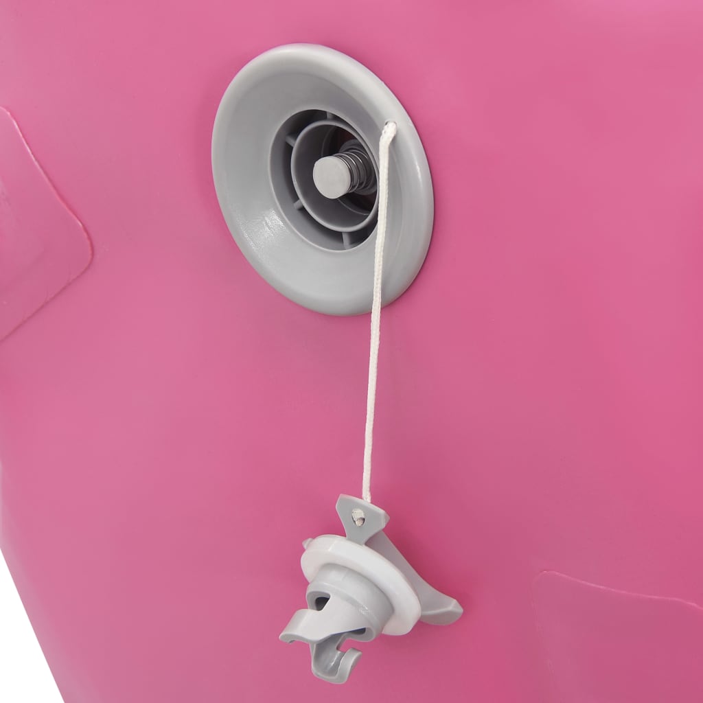 vidaXL Rulou de gimnastică gonflabil cu pompă, roz, 120 x 90 cm, PVC