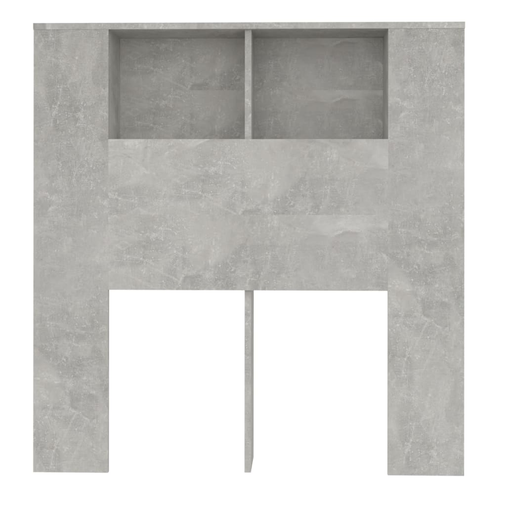 vidaXL Tăblie de pat cu dulap, gri beton, 100x18,5x104,5 cm