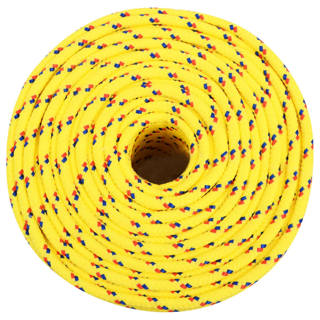 vidaXL Frânghie de barcă, galben, 10 mm, 100 m, polipropilenă