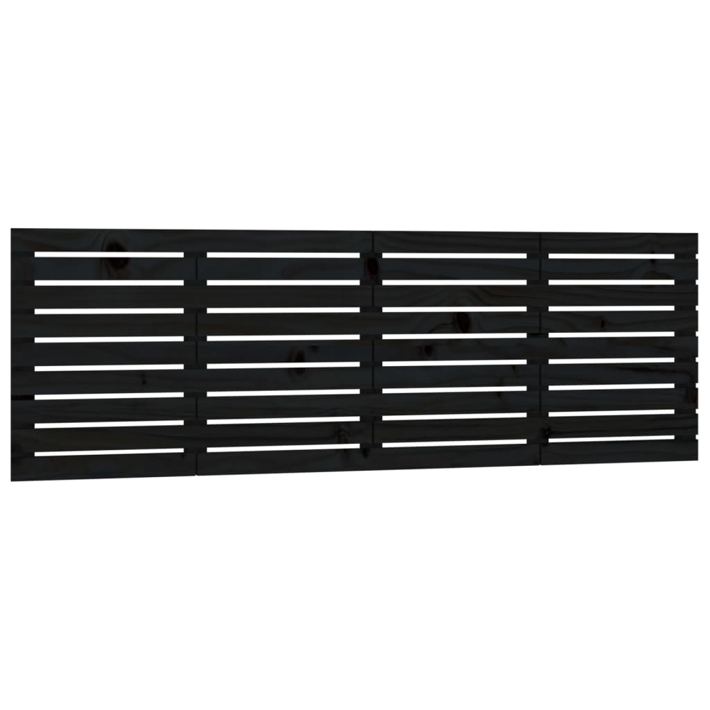 vidaXL Tăblie de pat pentru perete, negru, 206x3x63 cm lemn masiv pin