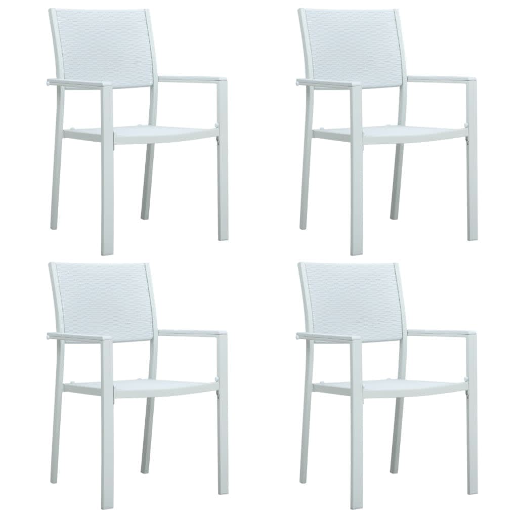 vidaXL Set de mobilier de grădină, 5 piese, alb