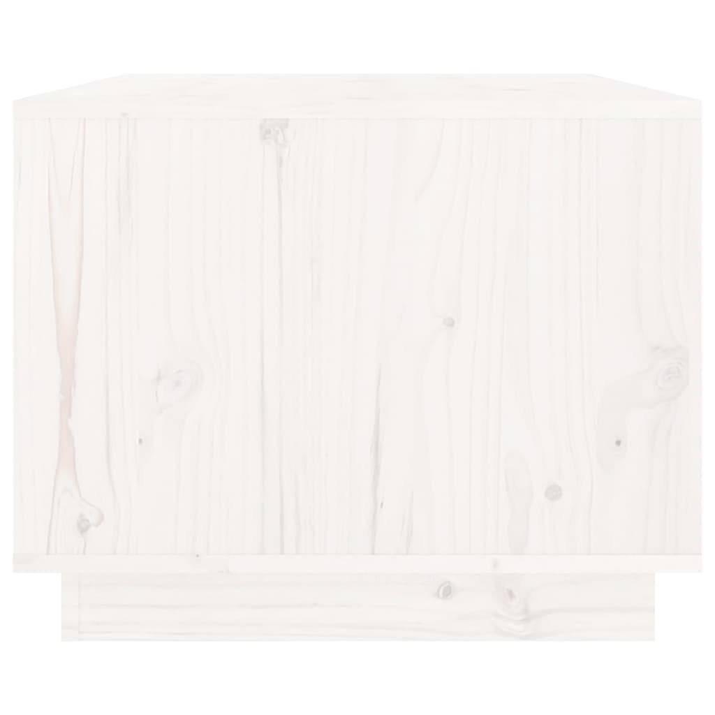 vidaXL Măsuță de cafea, alb, 80x50x40 cm, lemn masiv de pin