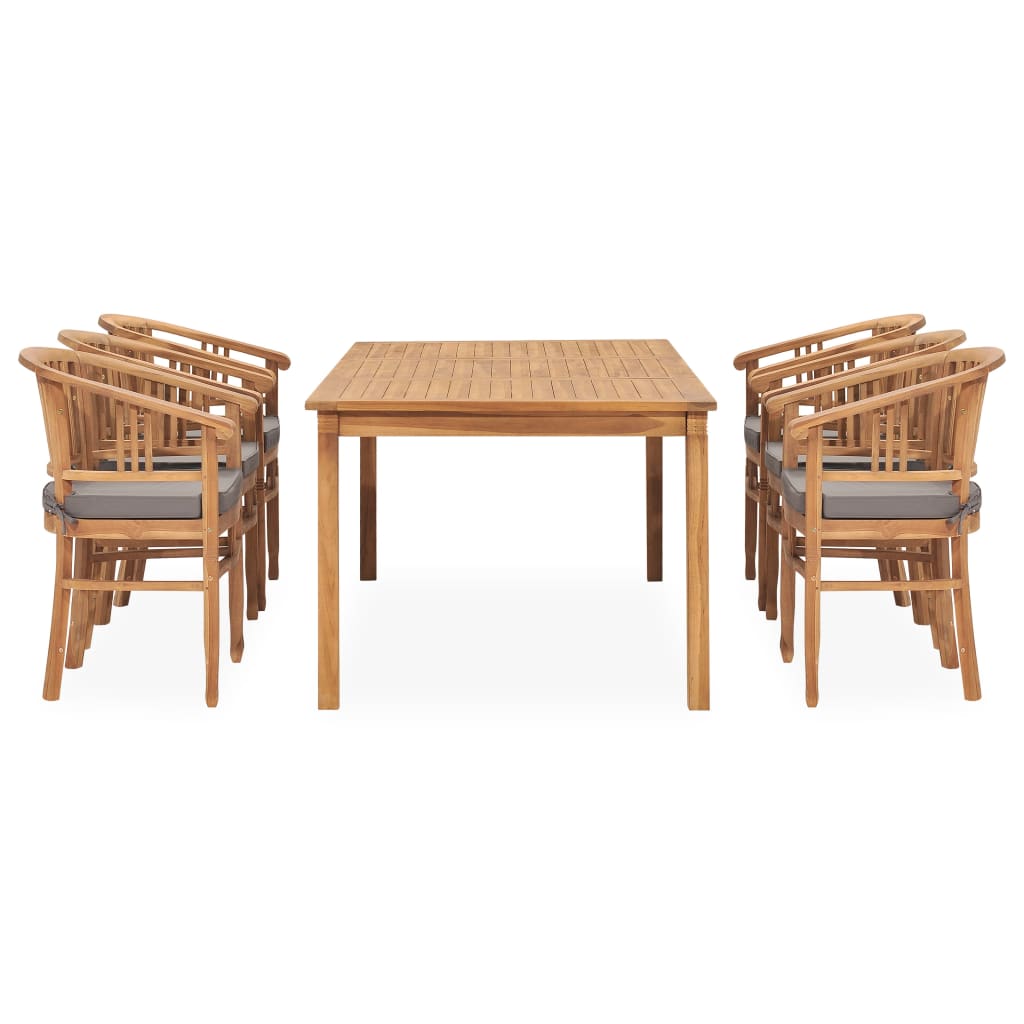 vidaXL Set mobilier de grădină cu perne, 7 piese, lemn masiv de tec