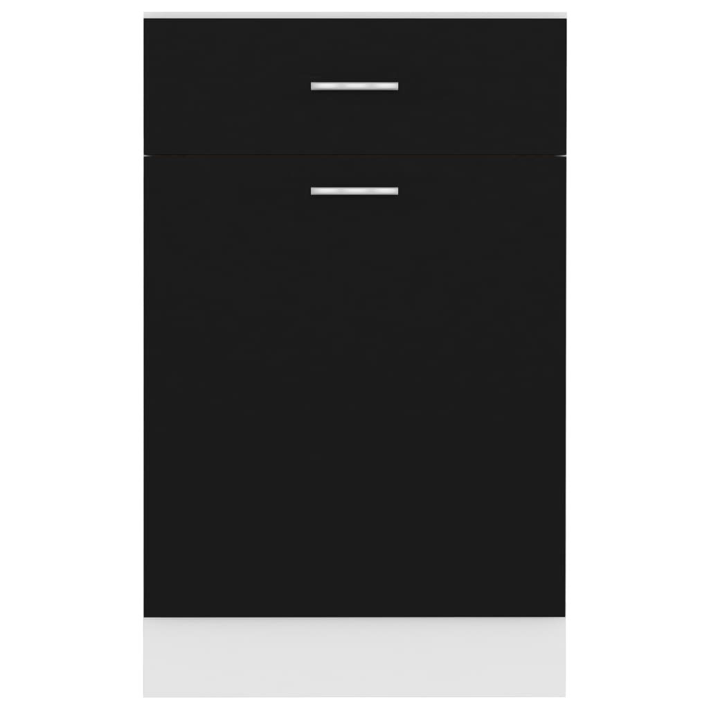 vidaXL Dulap inferior cu sertar, negru, 50 x 46 x 81,5 cm, PAL