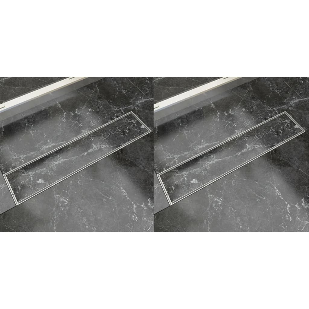 vidaXL Rigolă liniară duș, 2 buc, 530 x 140 mm, oțel inoxidabil