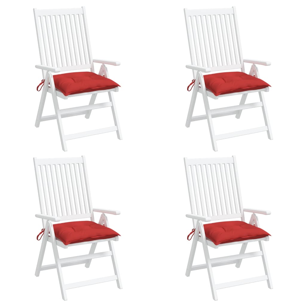 vidaXL Perne de scaun, 4 buc., roșu, 40x40x7 cm, textil oxford