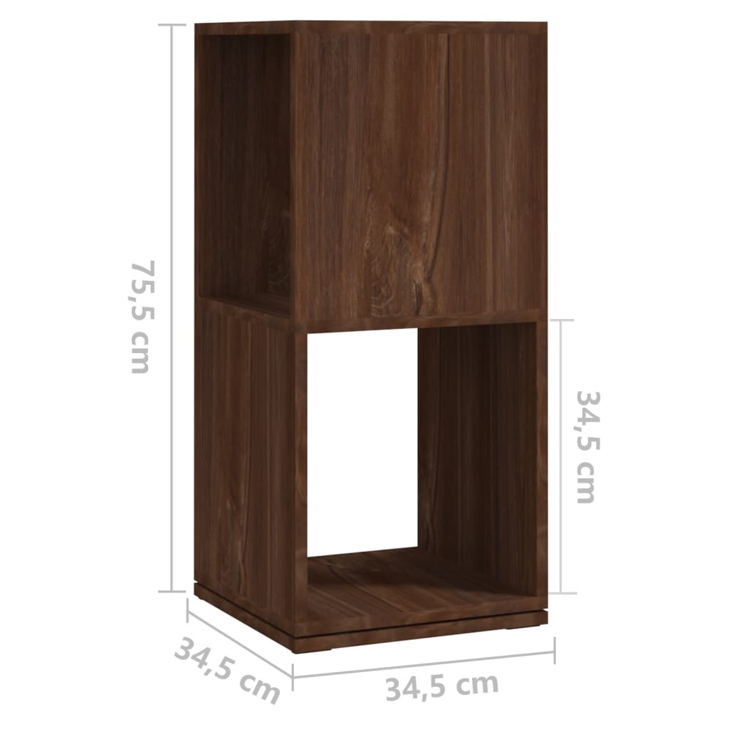 vidaXL Dulap rotativ, stejar maro, 34,5x34,5x75,5 cm, lemn prelucrat