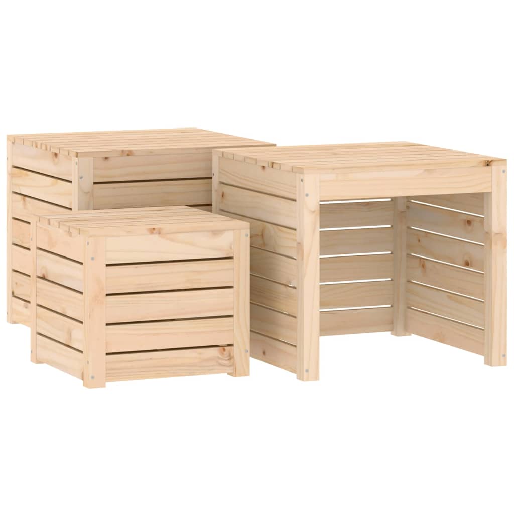 vidaXL Set cutii de grădină, 4 piese, lemn masiv de pin