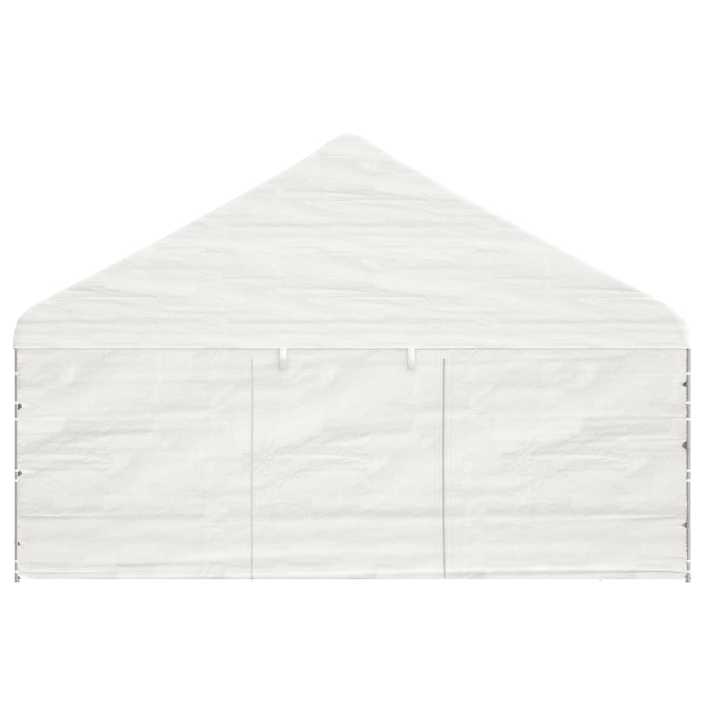 vidaXL Foișor cu acoperiș, alb, 5,88x2,23x3,75 m, polietilenă