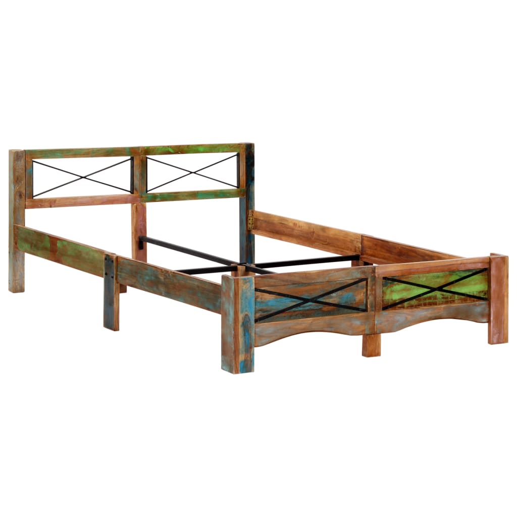 vidaXL Cadru de pat, 140 x 200 cm, lemn masiv reciclat