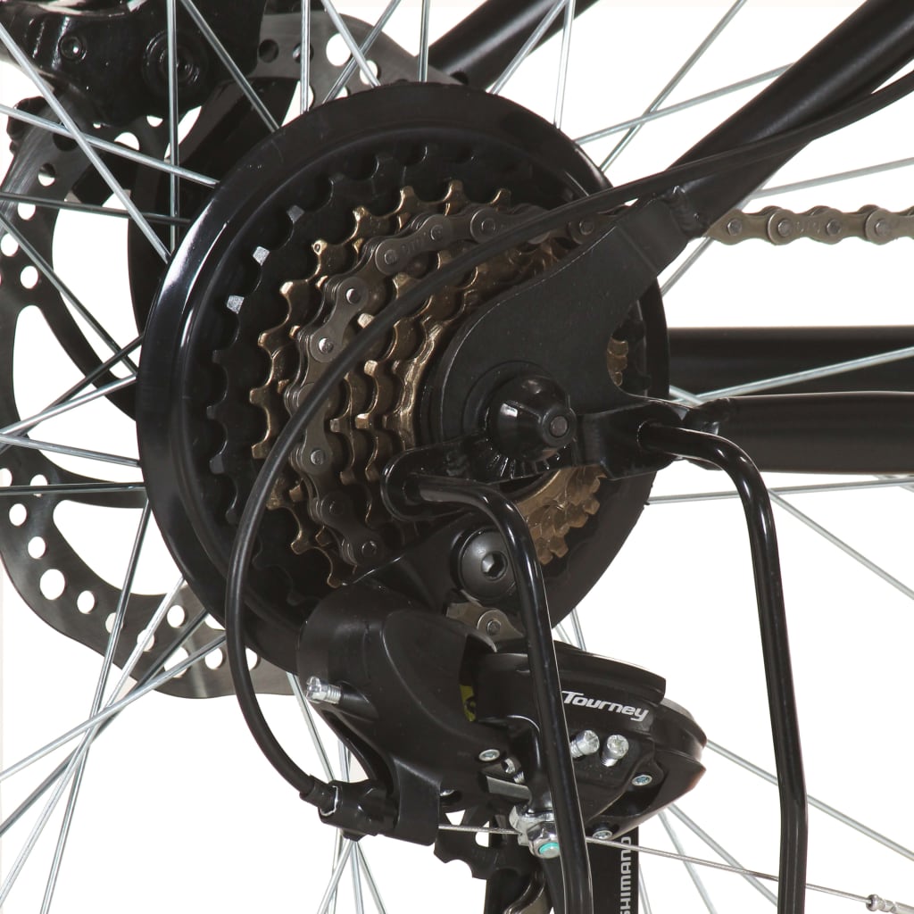 vidaXL Bicicletă montană cu 21 viteze, roată 26 inci, negru, 46 cm