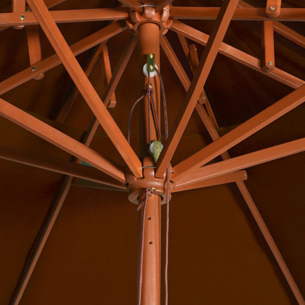 vidaXL Umbrelă de soare dublă, stâlp din lemn, cărămiziu, 270 cm