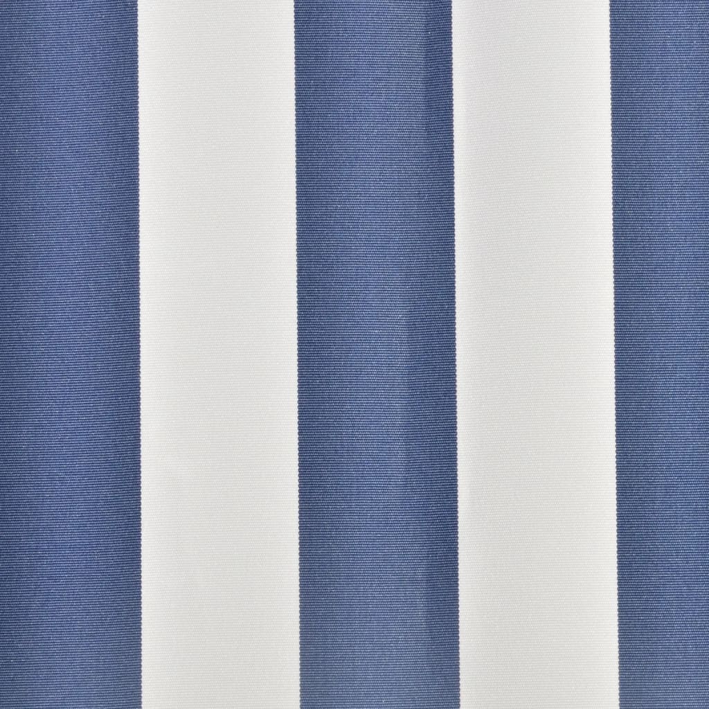 vidaXL Pânză de copertină superioară, bleumarin și alb, 4 x 3 m