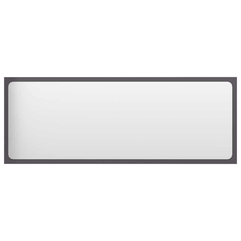 vidaXL Oglindă de baie, gri extralucios, 100x1,5x37 cm, PAL