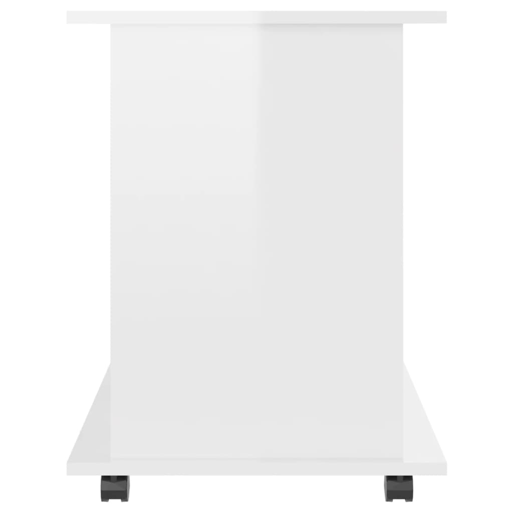 vidaXL Dulap cu roți, alb extralucios, 60x45x60 cm, PAL