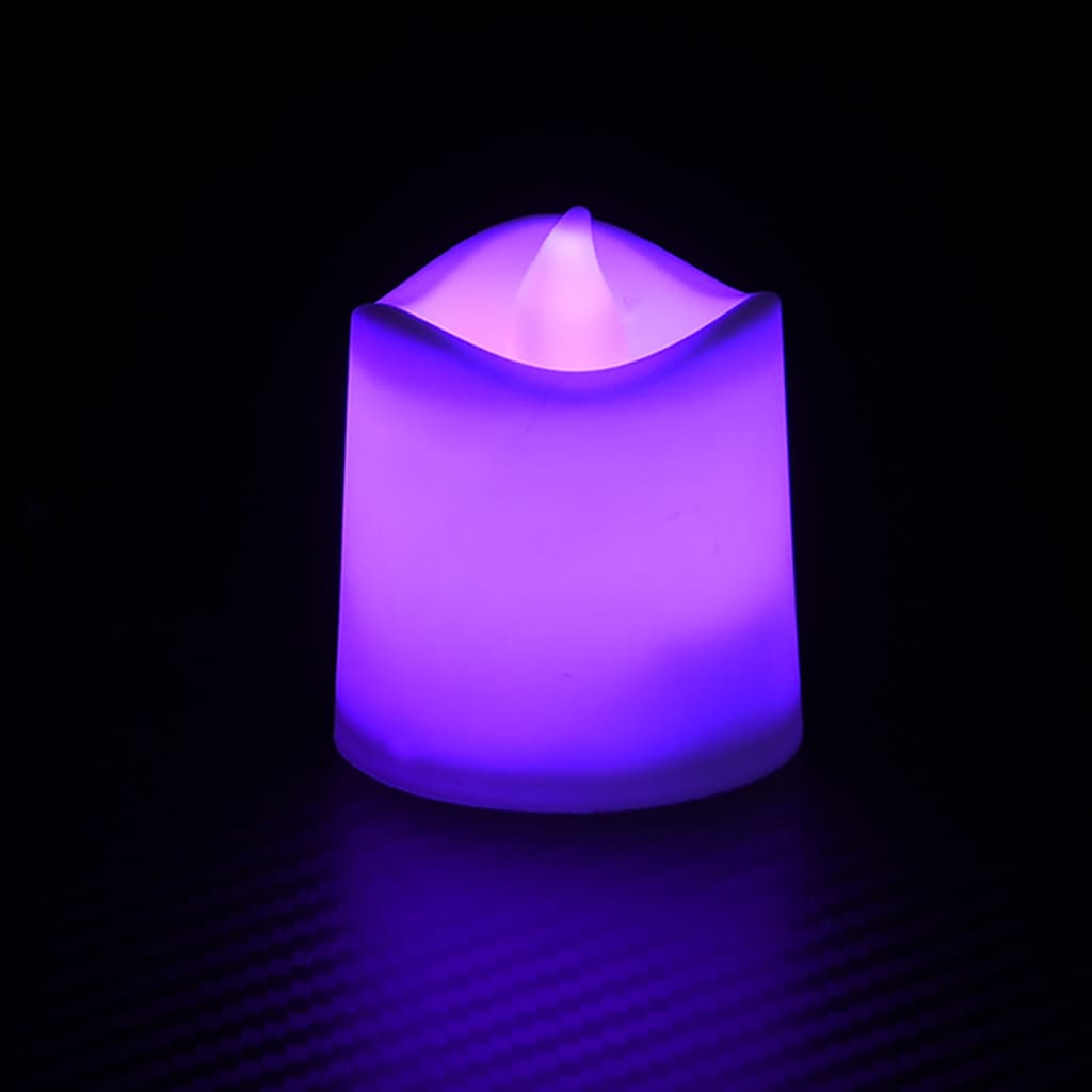 vidaXL Lumânări pastile electrice fără flacără cu LED 12 buc. colorate