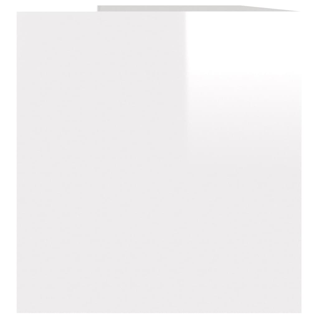 vidaXL Cutie de depozitare viniluri, alb extralucios, 71x34x36 cm lemn