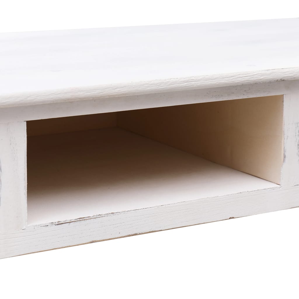 vidaXL Masă consolă, alb antichizat, 110 x 45 x 76 cm, lemn