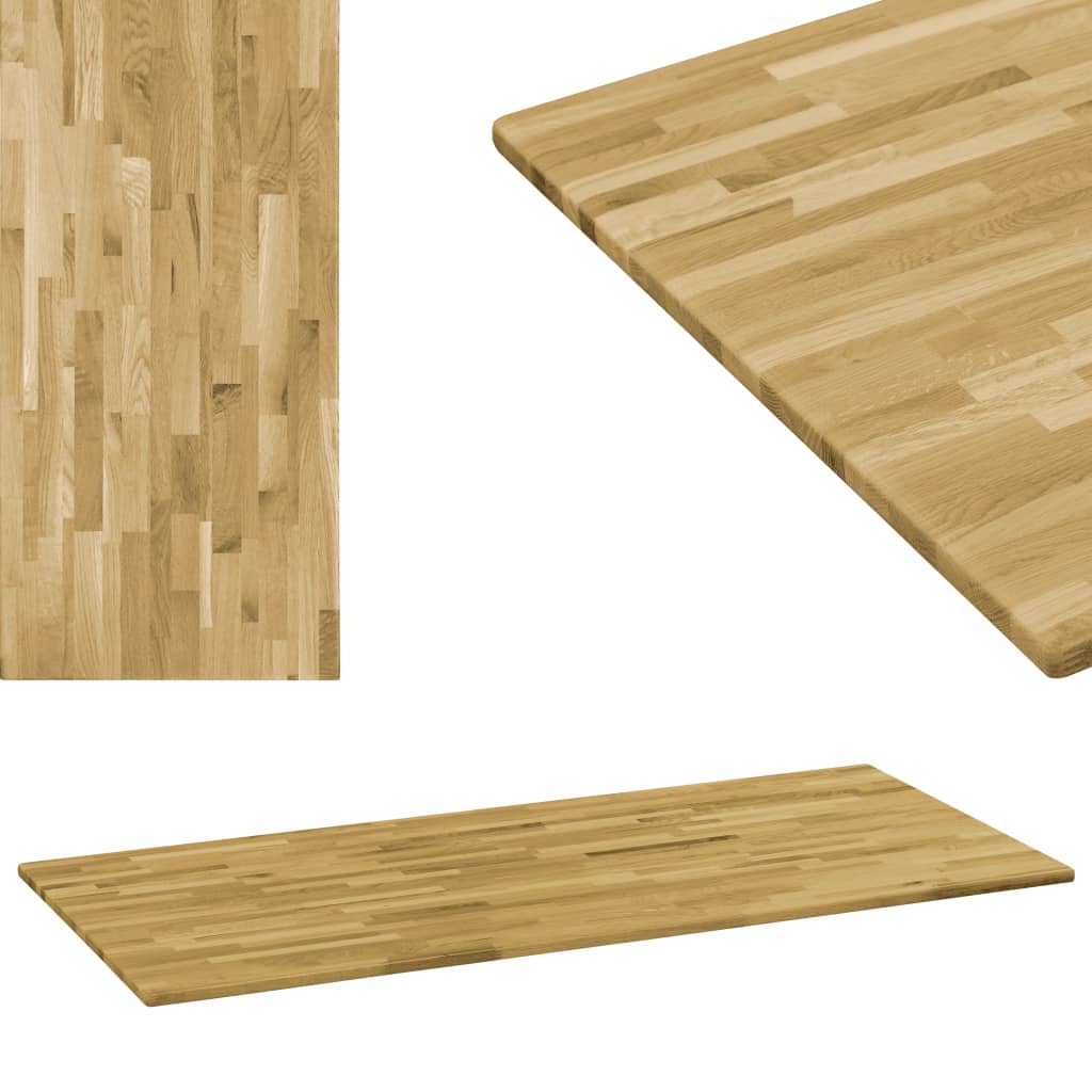 vidaXL Blat masă, lemn masiv de stejar, dreptunghiular, 23mm 120x60cm