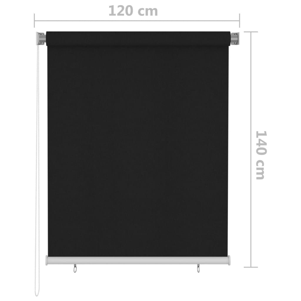 vidaXL Jaluzea tip rulou de exterior, 120 x 140 cm, negru