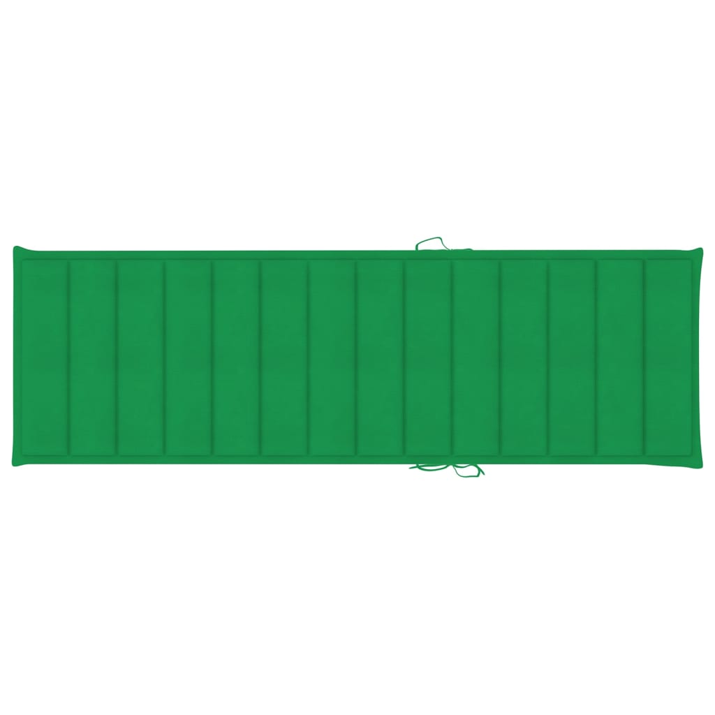 vidaXL Șezlong cu pernă verde, lemn de pin tratat