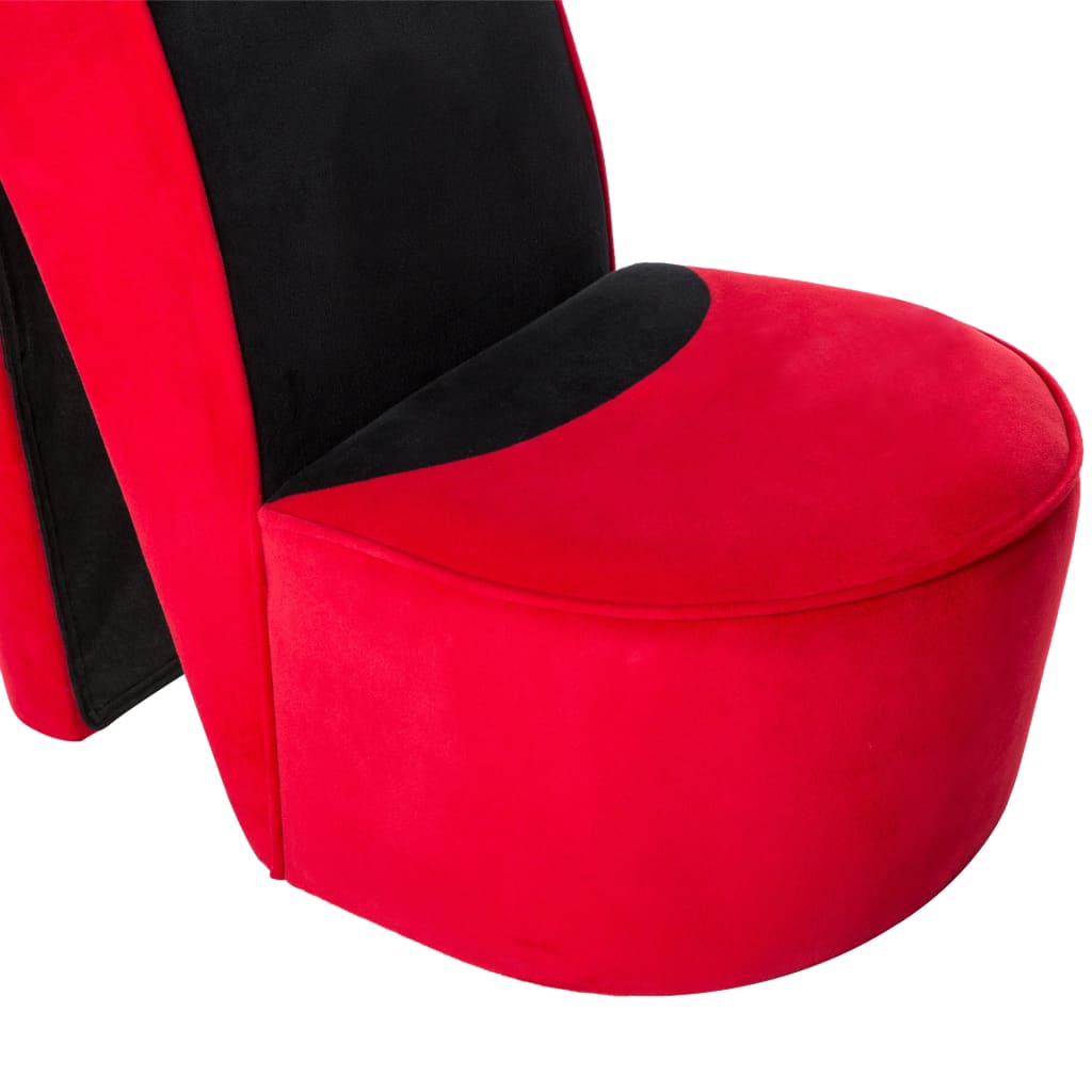 vidaXL Scaun în formă de pantof cu toc, roșu, catifea