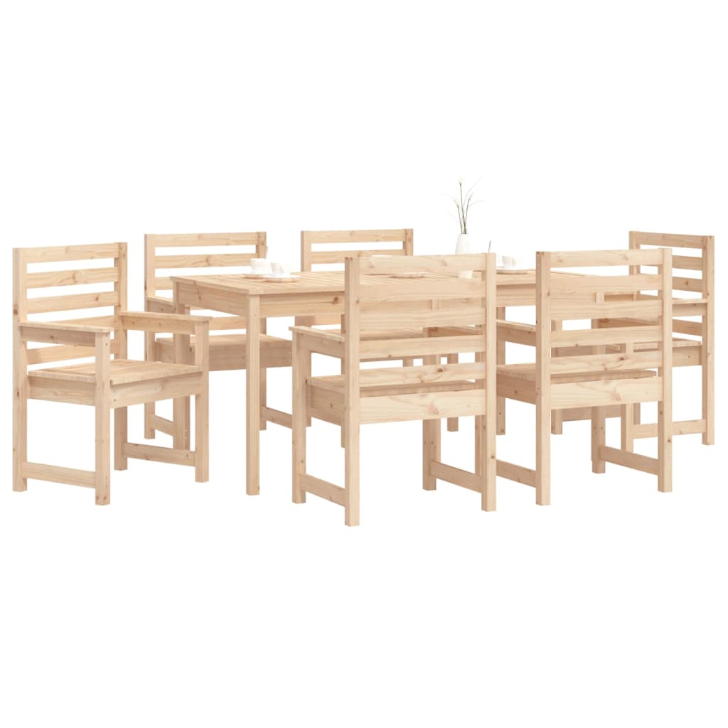vidaXL Set cu masă de grădină, 7 piese, lemn masiv de pin