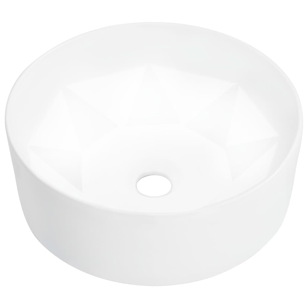 vidaXL Chiuvetă de baie, alb, 36 x 14 cm, ceramică
