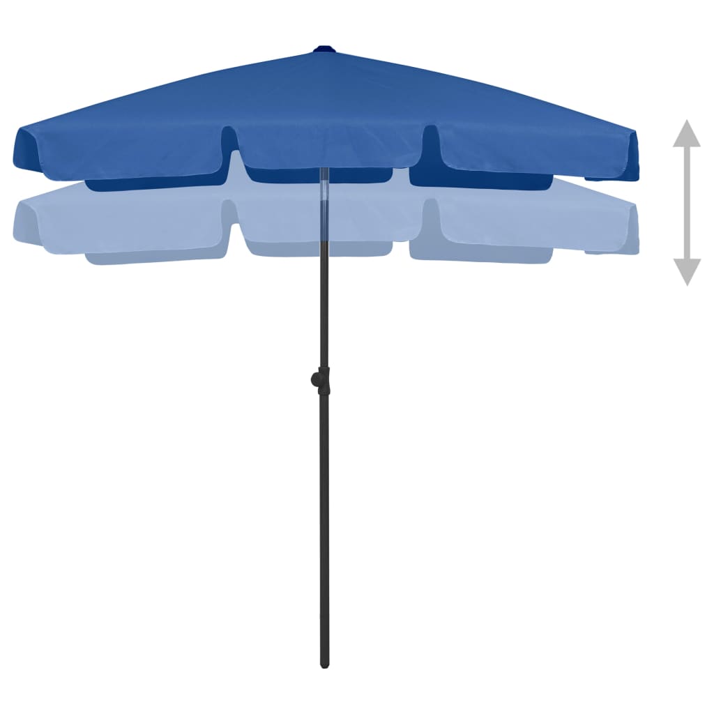 vidaXL Umbrelă de plajă, albastru azuriu, 180x120 cm