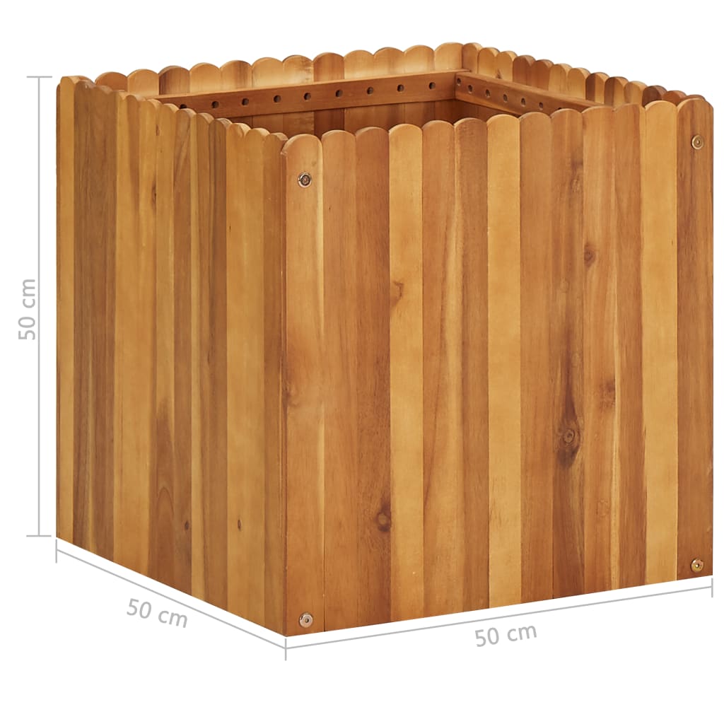 vidaXL Strat înălțat de grădină, 50 x 50 x 50 cm, lemn masiv de acacia