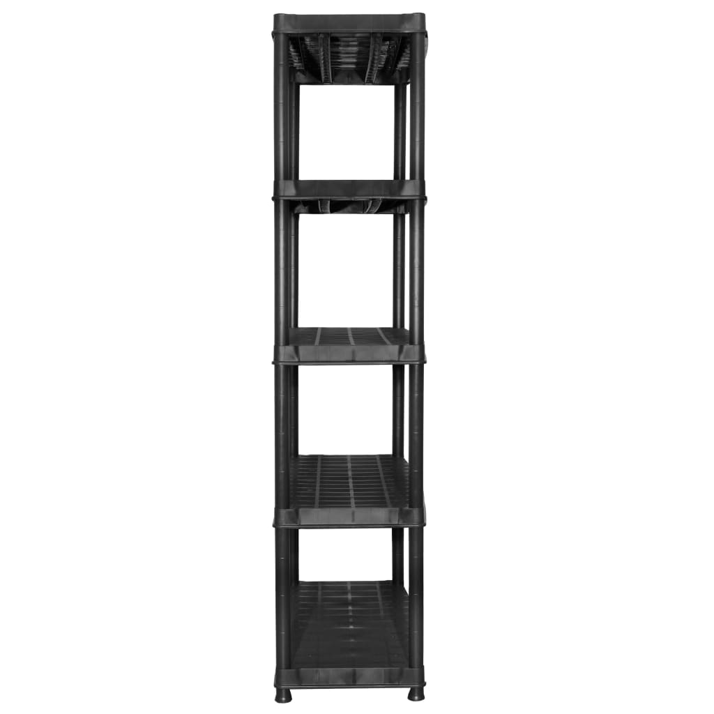 vidaXL Raft de depozitare 5 niveluri negru 274,5x45,7x185 cm, plastic