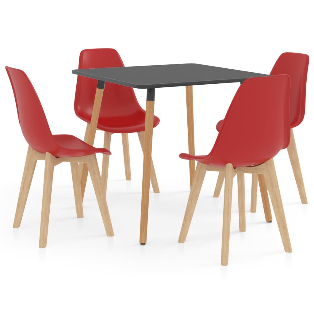 vidaXL Set mobilier de bucătărie, 5 piese, roșu