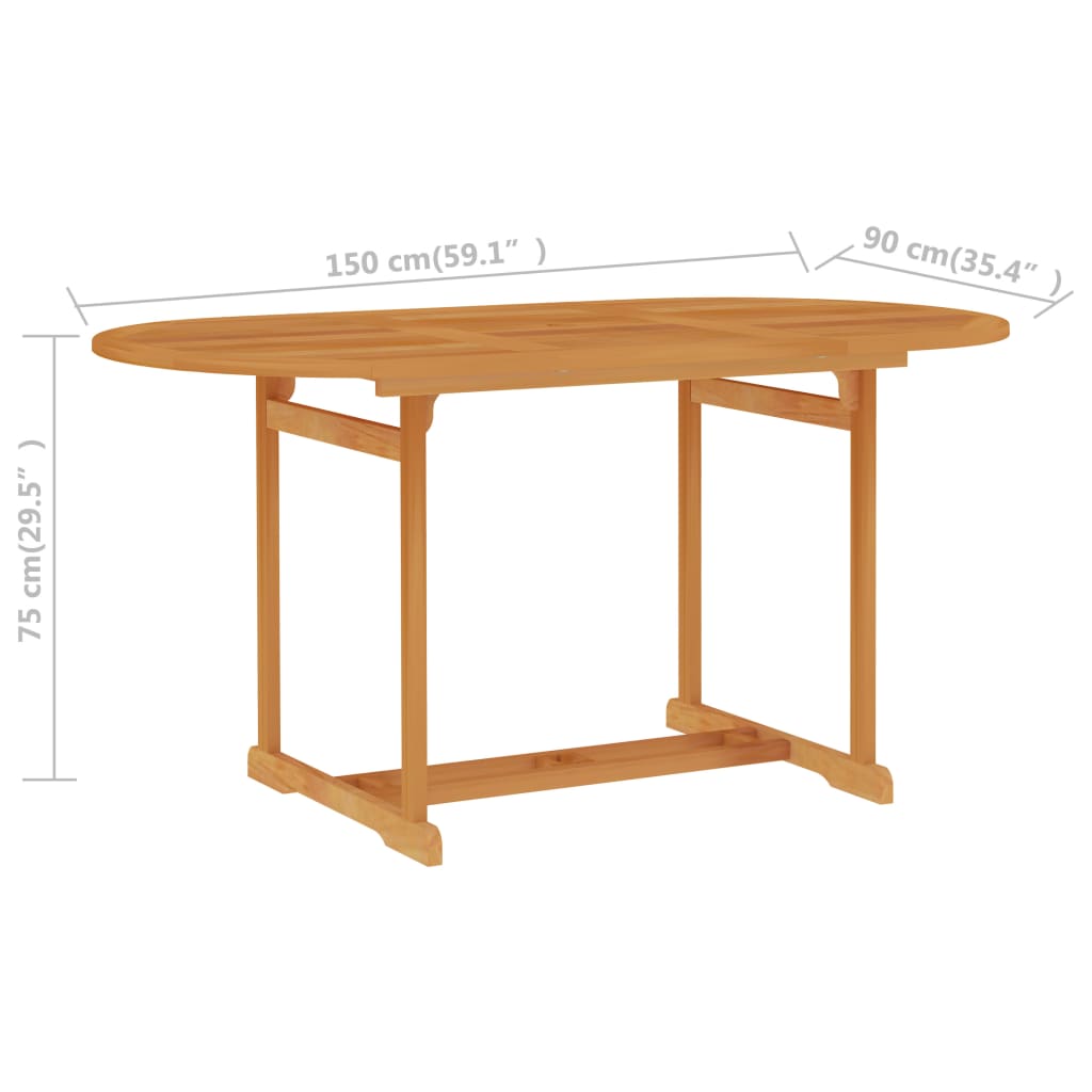 vidaXL Set de masă pentru grădină, 5 piese, lemn masiv de tec