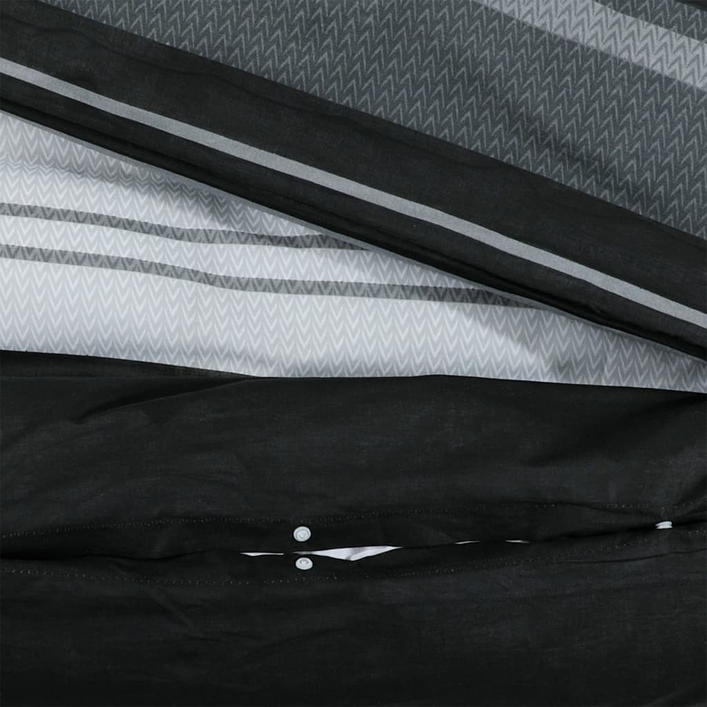 vidaXL Set cu husă de pilotă, negru și alb, 200x220 cm, bumbac