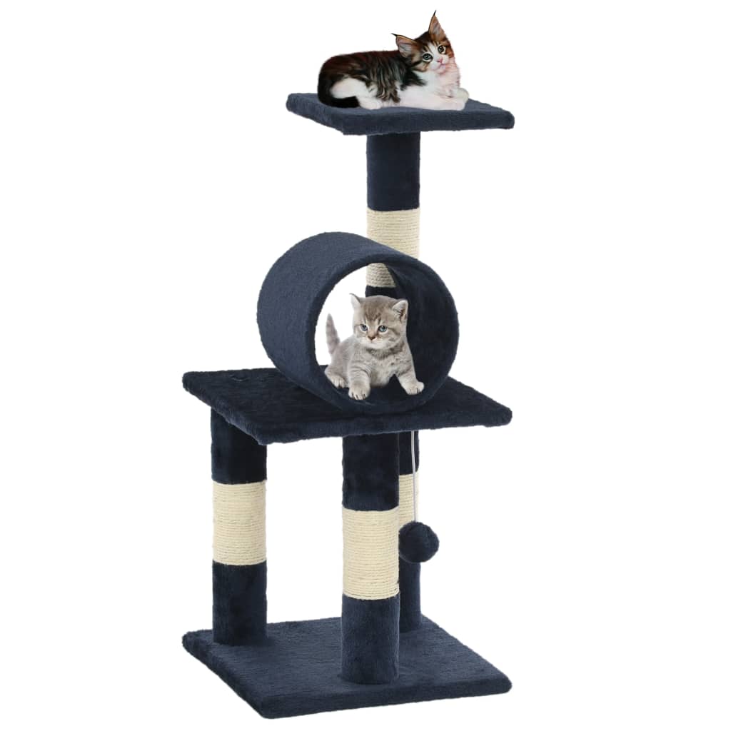 vidaXL Ansamblu pisici, stâlpi din funie sisal, 65 cm, bleumarin
