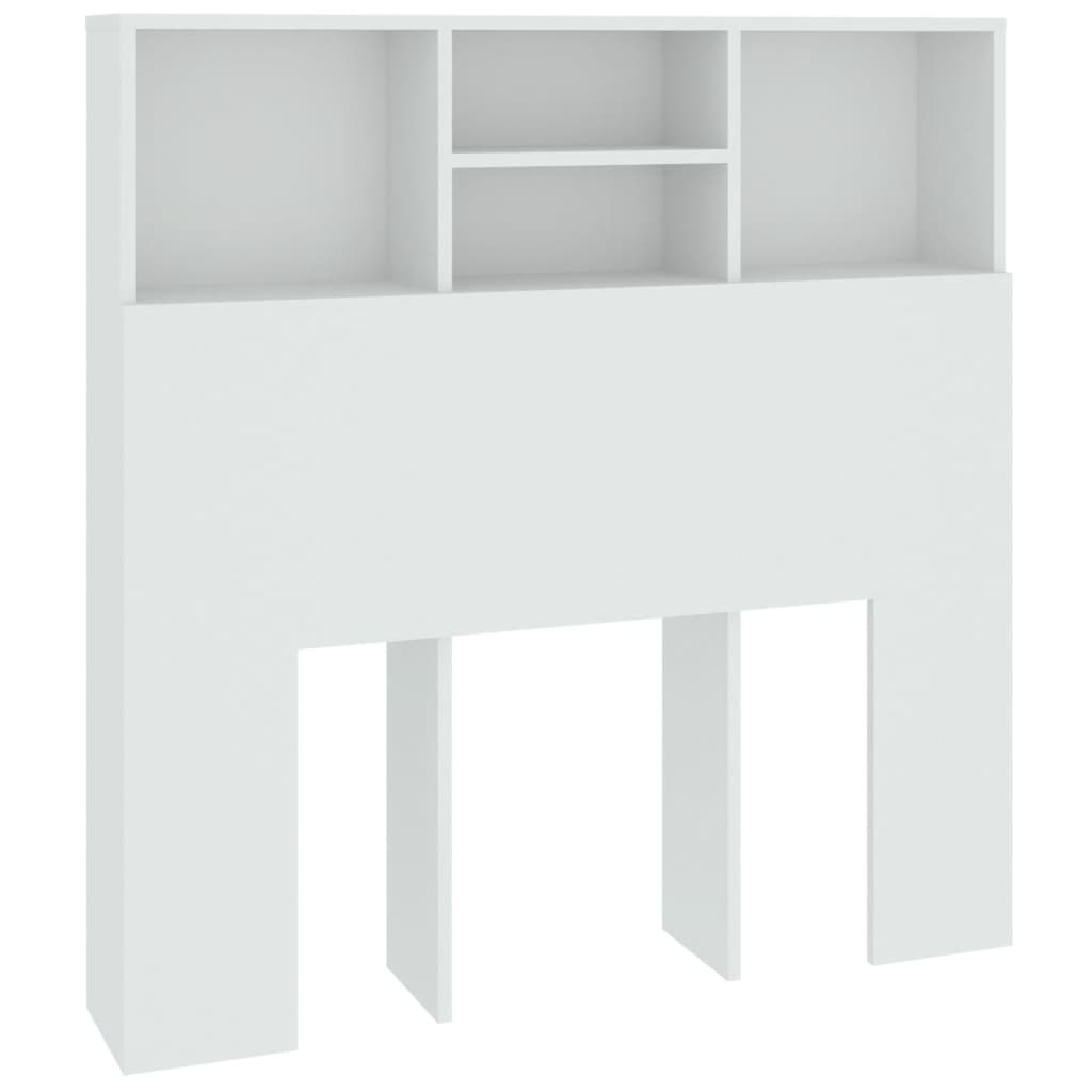 vidaXL Tăblie de pat cu dulap, alb, 100x19x103,5 cm