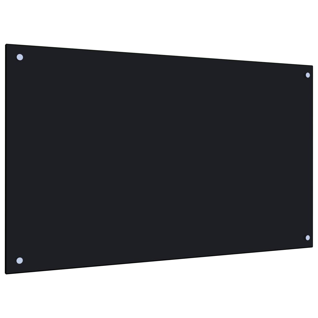 vidaXL Panou antistropi de bucătărie negru 100x60 cm sticlă securizată